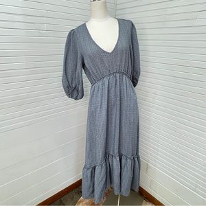 Superfoxx Blue Plaid Textured Dress